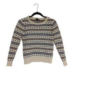 J. Crew Sweater 100% Lambs Wool Womens Size Small Fair Isle